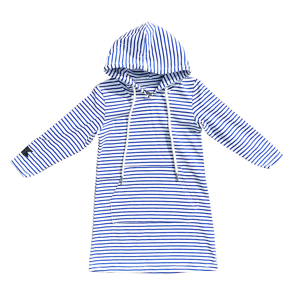 Southampton Hooded Dress White and Admiral Blue Girls  |  STERNLINES