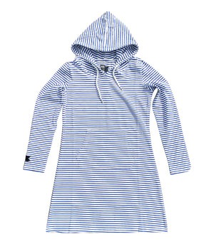 Southampton Hooded Dress White and Admiral Blue  |  STERNLINES